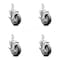 Service Caster 4 Inch Thermoplastic Rubber Swivel 7/8 Inch Square Stem Caster Set with Brake SCC-SQ20S414-TPRB-TLB-78-4 - alternate 1